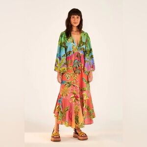 FARM Rio Vibrant Jungle Long Sleeve Dress